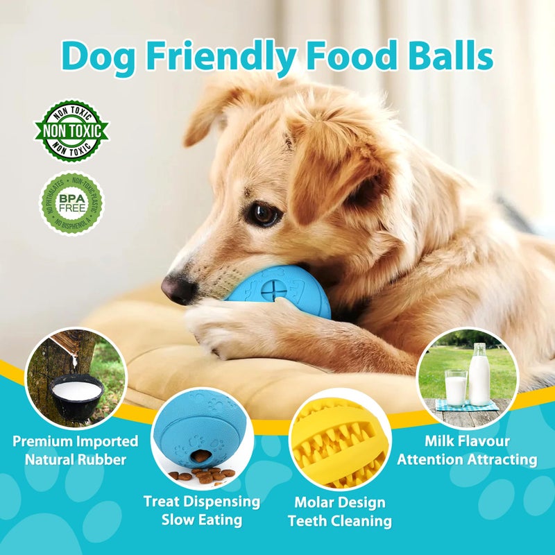 Prime Pets PrimePets Dog Puzzle Toy 4 Pack, Interactive Treat Dispensing Dog Toys, Slow Feeder Ball for Small Dogs and Puppies, Enrichement Toy Balls for Teething, Fetching and Playing - Image 2